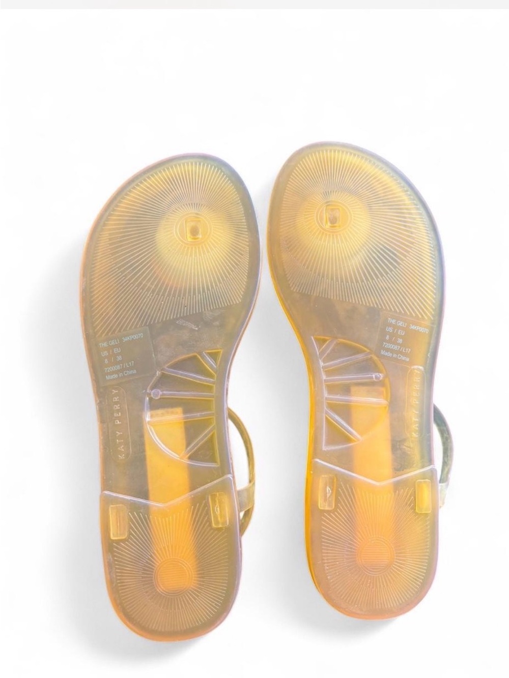 Katy Perry Collections Peach Jelly Sandals with Ankle Strap - Picture 2 of 4